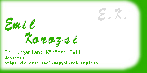 emil korozsi business card