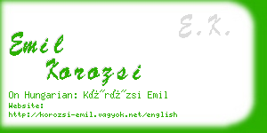 emil korozsi business card